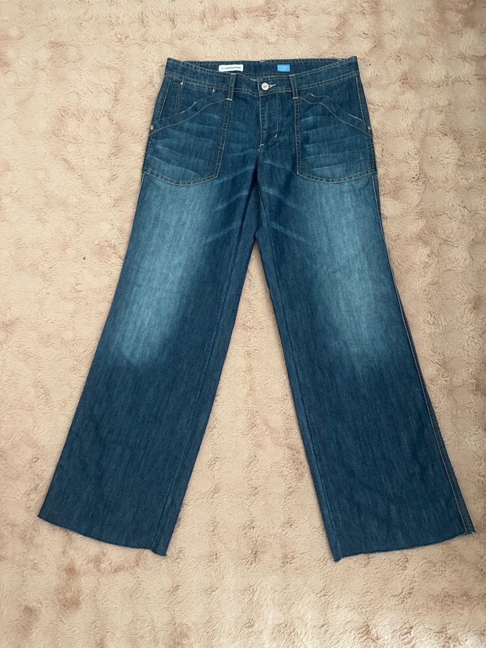 Anthropologie Pilcro and Letterpress Carpenter Jeans in Deep Indigo Raw Edge 29
